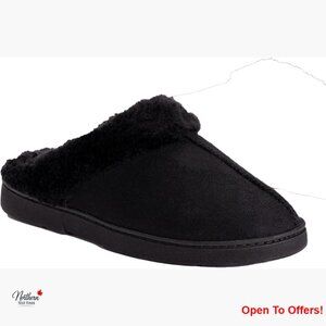 Polysuede Clog with Faux Fur Lining and Indoor/Outdoor Sole